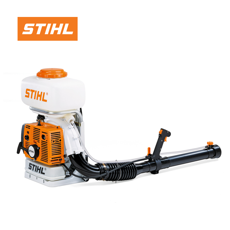 STIHL SR420 Mist Blower with 13-litre tank for fertiliser and plant control, long-range sprayer, anti-vibration, and multi-function handle.