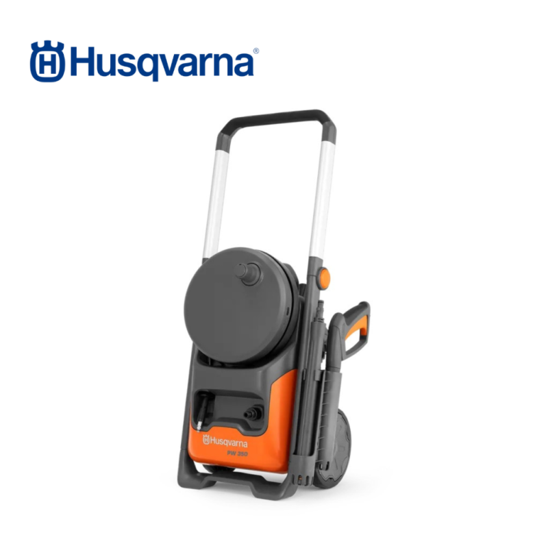 Husqvarna PW 350 pressure washer 150 bar high pressure cleaner with hose reel and induction motor for outdoor cleaning