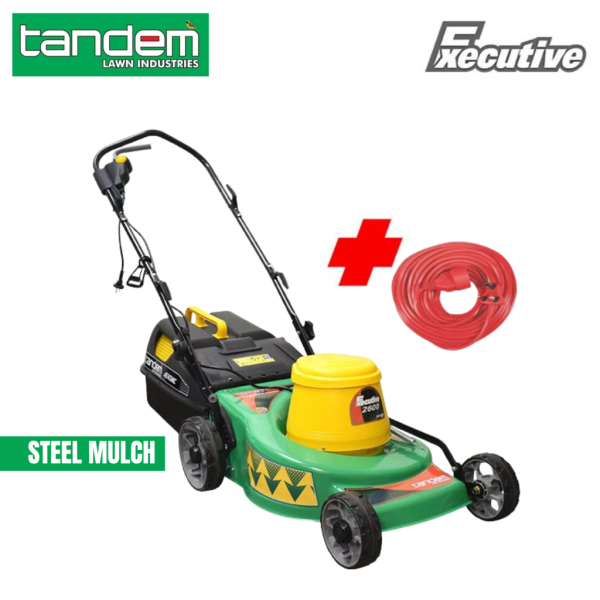 Strong steel lawnmower with mulch function for healthier lawns