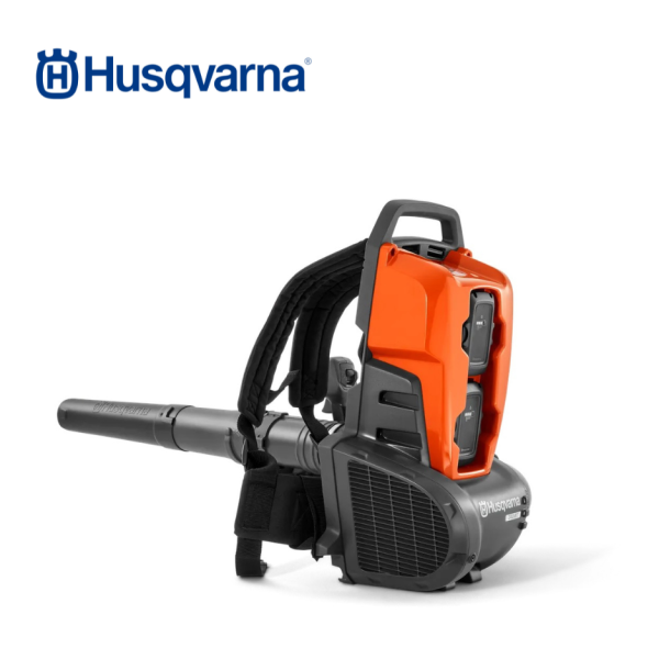 High power backpack blower with dual batteries and low vibration