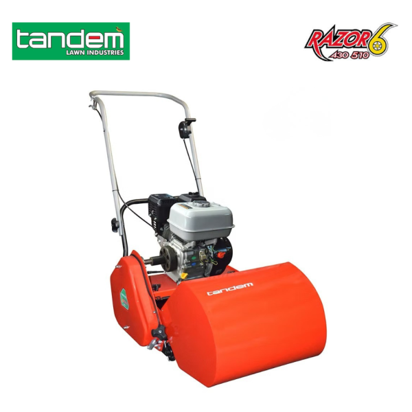 Compact cylinder mower with Honda power for clean and easy lawn care