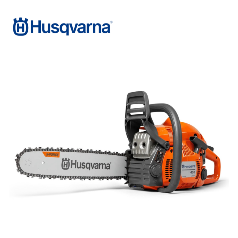 Husqvarna 450 II 50.2cc petrol chainsaw with 18 inch bar for wood cutting