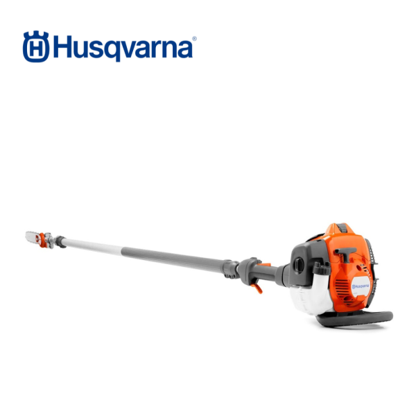 Long-reach Husqvarna 525PT5S pole saw built for professional tree pruning.