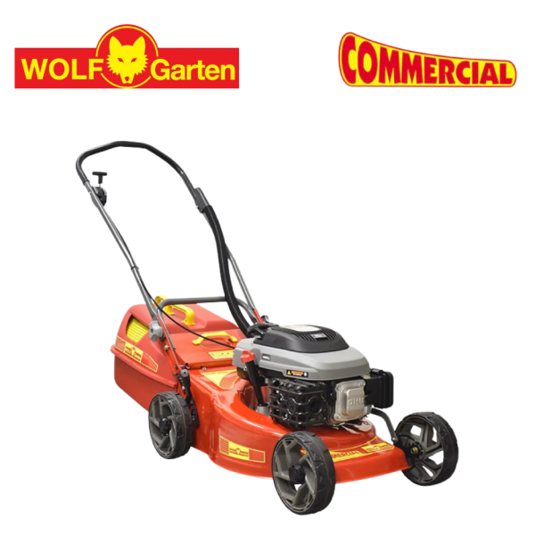 Powerful Wolf Garten VX200 petrol lawn mower designed for large garden maintenance.