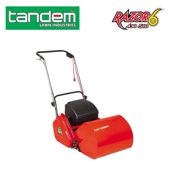 Tandem Razor electric cylinder mower built for a clean and professional lawn finish.