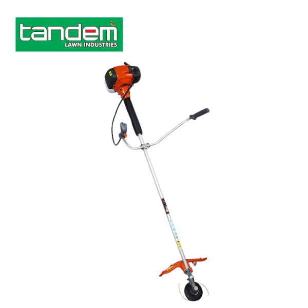 Powerful 41.5cc brush cutter built for clearing thick grass and overgrown areas.