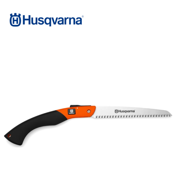 Lightweight 220mm folding pruning saw with a high-quality steel blade and ergonomic handle.